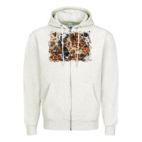 Oatmeal Heather cowhide leopard background Zipper Hoodie - BarkalooDesign