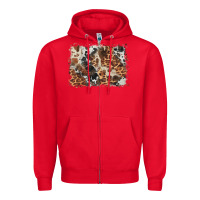 Red cowhide leopard background Zipper Hoodie - BarkalooDesign