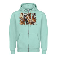 Seafoam cowhide leopard background Zipper Hoodie - BarkalooDesign