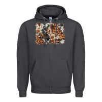 Smoke cowhide leopard background Zipper Hoodie - BarkalooDesign