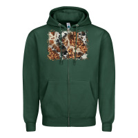 Sports Green cowhide leopard background Zipper Hoodie - BarkalooDesign