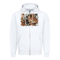 White cowhide leopard background Zipper Hoodie - BarkalooDesign