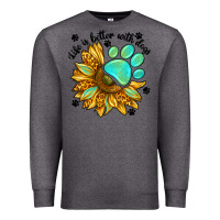 Charcoal Heather life is better with dogs Premium Sweatshirt - NancyCooperArtShop