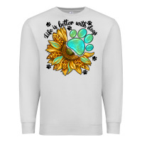 Dove Grey life is better with dogs Premium Sweatshirt - NancyCooperArtShop
