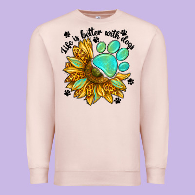 Life Is Better With Dogs Premium Sweatshirt Designed By Nancycooperartshop