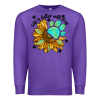 Purple life is better with dogs Premium Sweatshirt - NancyCooperArtShop