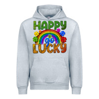 Heather Grey Happy go lucky LGBTQ+ Urban Hoodie - NancyCooperArtShop