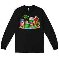 Black puerto rico coffee cups Long Sleeve Tee - AdoDesignShop