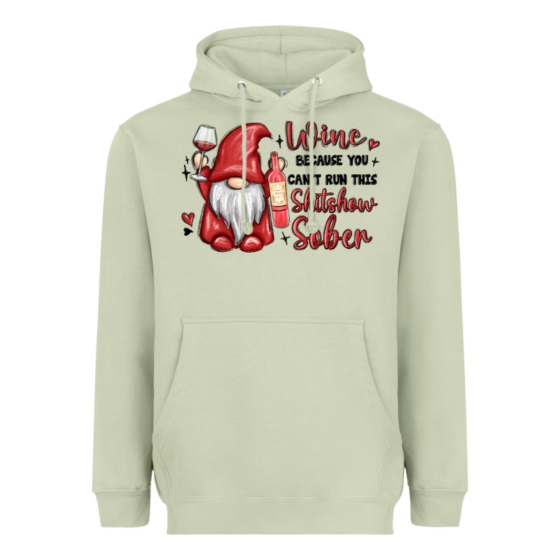 Wine Because You Cant Run This Shitshow Sober Heavyweight Hoodie by MaliasSmallBusiness | Teevron