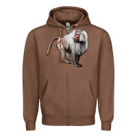 Chestnut baboon Zipper Hoodie - LillyAllenDesigns