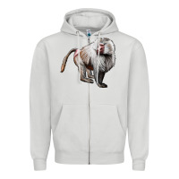 Dove Grey baboon Zipper Hoodie - LillyAllenDesigns