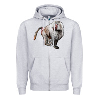 Heather Grey baboon Zipper Hoodie - LillyAllenDesigns