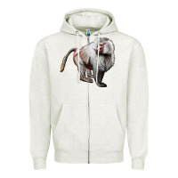 Oatmeal Heather baboon Zipper Hoodie - LillyAllenDesigns