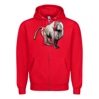 Red baboon Zipper Hoodie - LillyAllenDesigns