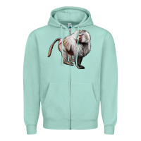 Seafoam baboon Zipper Hoodie - LillyAllenDesigns