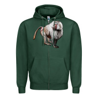 Sports Green baboon Zipper Hoodie - LillyAllenDesigns