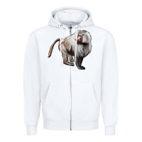 White baboon Zipper Hoodie - LillyAllenDesigns