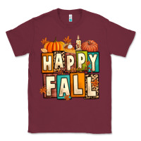 Burgundy happy fall Classic Tee - Artiststas