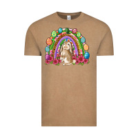 Vintage Coffee Easter rainbow Bunny Easter Day Vintage Tee - Neo Western