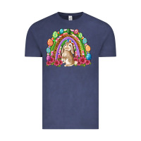 Vintage Denim Easter rainbow Bunny Easter Day Vintage Tee - Neo Western