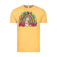 Vintage Mustard Easter rainbow Bunny Easter Day Vintage Tee - Neo Western