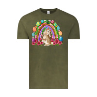 Easter Rainbow Bunny Easter Day Vintage Tee | Teevron