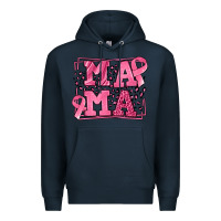 Navy Breast Cancer Awareness mama Premium Hoodie - LillyAllenDesigns