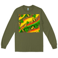 Army Green st patricks coin and shamrock Long Sleeve Tee - AdoDesignShop