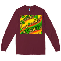 Burgundy st patricks coin and shamrock Long Sleeve Tee - AdoDesignShop