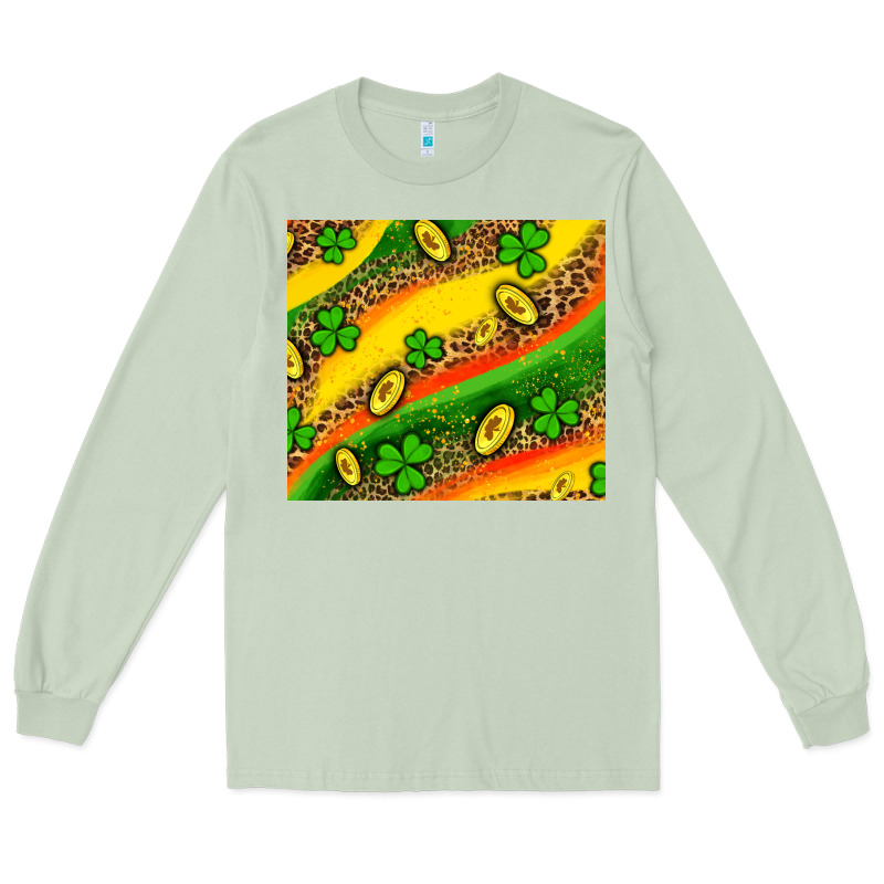 St Patricks Coin And Shamrock Long Sleeve Tee by AdoDesignShop | Teevron