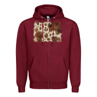Burgundy cowhide background Zipper Hoodie - BarkalooDesign