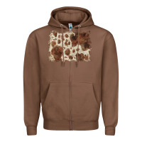 Chestnut cowhide background Zipper Hoodie - BarkalooDesign