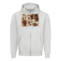 Dove Grey cowhide background Zipper Hoodie - BarkalooDesign