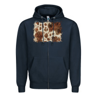 Navy cowhide background Zipper Hoodie - BarkalooDesign