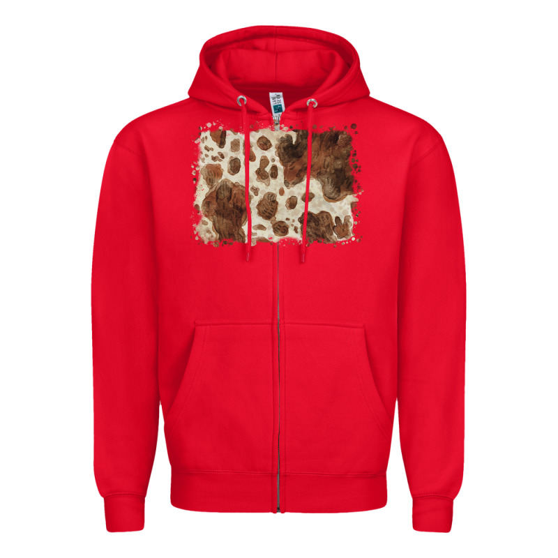 Cowhide Background Zipper Hoodie by BarkalooDesign | Teevron