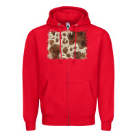 Red cowhide background Zipper Hoodie - BarkalooDesign