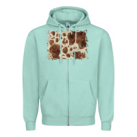 Seafoam cowhide background Zipper Hoodie - BarkalooDesign