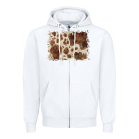 White cowhide background Zipper Hoodie - BarkalooDesign