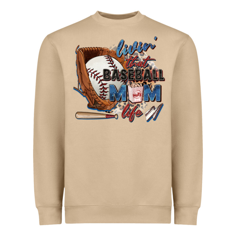 Livin' That Baseball Mom Life Heavyweight Sweatshirt by Zillion Design Studio | Teevron