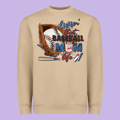 Livin' That Baseball Mom Life Heavyweight Sweatshirt Designed By Zillion Design Studio