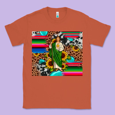 San Judas Leopard Cowhide Gemstone Classic Tee Designed By Jahusdesignshop