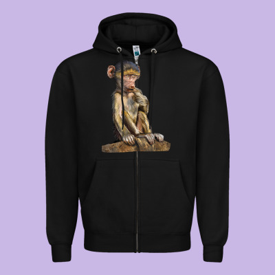 Baby Baboon Illustrations Zipper Hoodie Designed By Lillyallendesigns