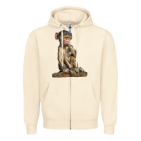 Sandshell Baby Baboon Illustrations Zipper Hoodie - LillyAllenDesigns