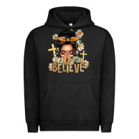 Pigment Black Black Hair Believe Praying Caucasian Messy Bun Urban Hoodie - texasbilliewilder