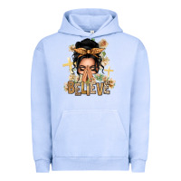 Pigment Grape Ice Black Hair Believe Praying Caucasian Messy Bun Urban Hoodie - texasbilliewilder