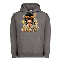 Pigment Tornado Black Hair Believe Praying Caucasian Messy Bun Urban Hoodie - texasbilliewilder