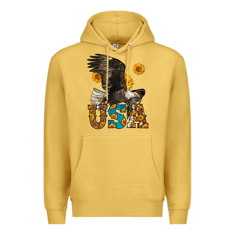 Western Usa Eagle 4th Of July Premium Hoodie by LillyAllenDesigns | Teevron