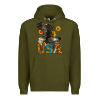 Army Green Western Usa Eagle 4th of July Premium Hoodie - LillyAllenDesigns