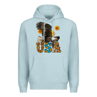 Blue Mist Western Usa Eagle 4th of July Premium Hoodie - LillyAllenDesigns
