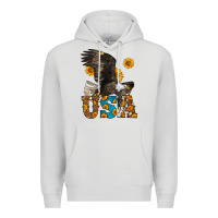 Dove Grey Western Usa Eagle 4th of July Premium Hoodie - LillyAllenDesigns